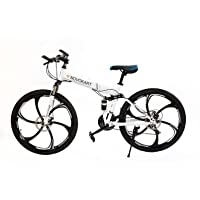 Novokart Bicicleta Plegable Unisex para Adulto- Color Blanco- 21 velocidades